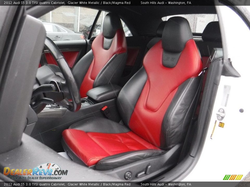 2012 Audi S5 3.0 TFSI quattro Cabriolet Glacier White Metallic / Black/Magma Red Photo #20
