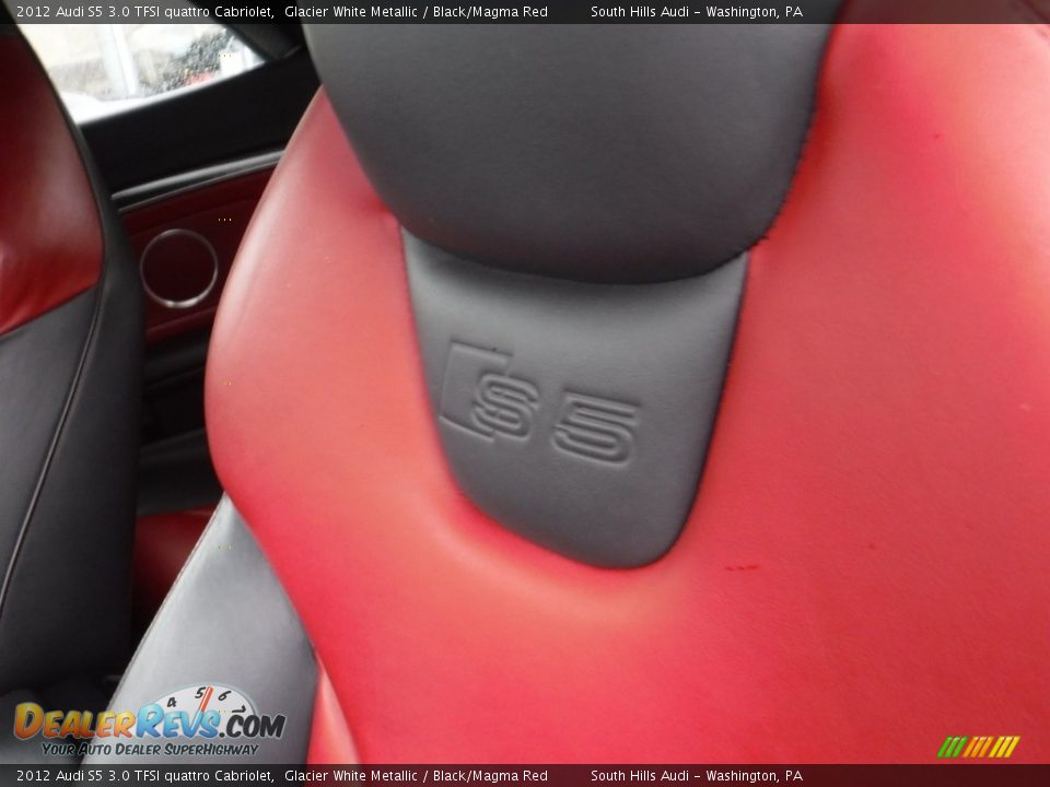 2012 Audi S5 3.0 TFSI quattro Cabriolet Glacier White Metallic / Black/Magma Red Photo #22