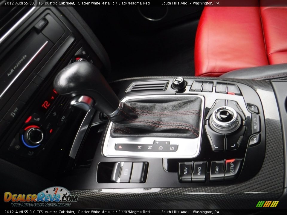 2012 Audi S5 3.0 TFSI quattro Cabriolet Glacier White Metallic / Black/Magma Red Photo #23