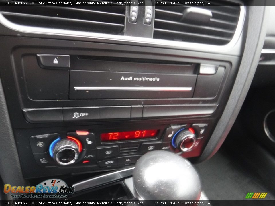 2012 Audi S5 3.0 TFSI quattro Cabriolet Glacier White Metallic / Black/Magma Red Photo #24