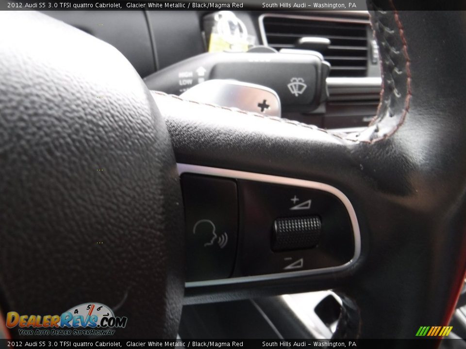 2012 Audi S5 3.0 TFSI quattro Cabriolet Glacier White Metallic / Black/Magma Red Photo #28