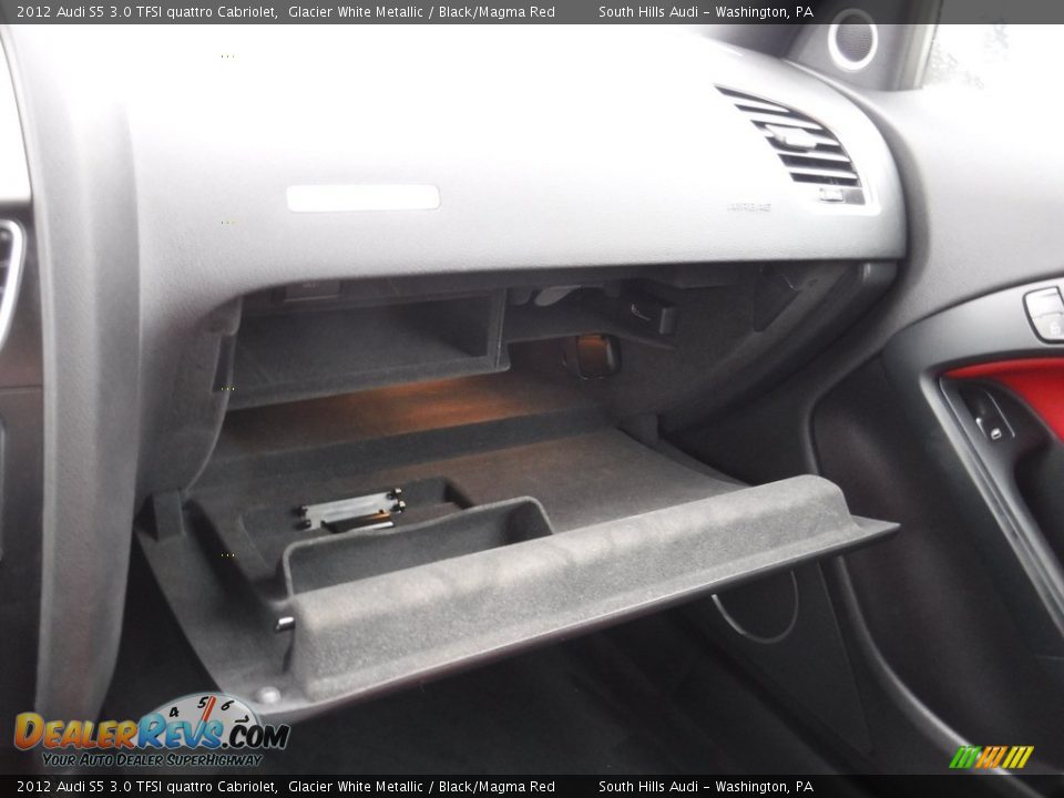 2012 Audi S5 3.0 TFSI quattro Cabriolet Glacier White Metallic / Black/Magma Red Photo #32
