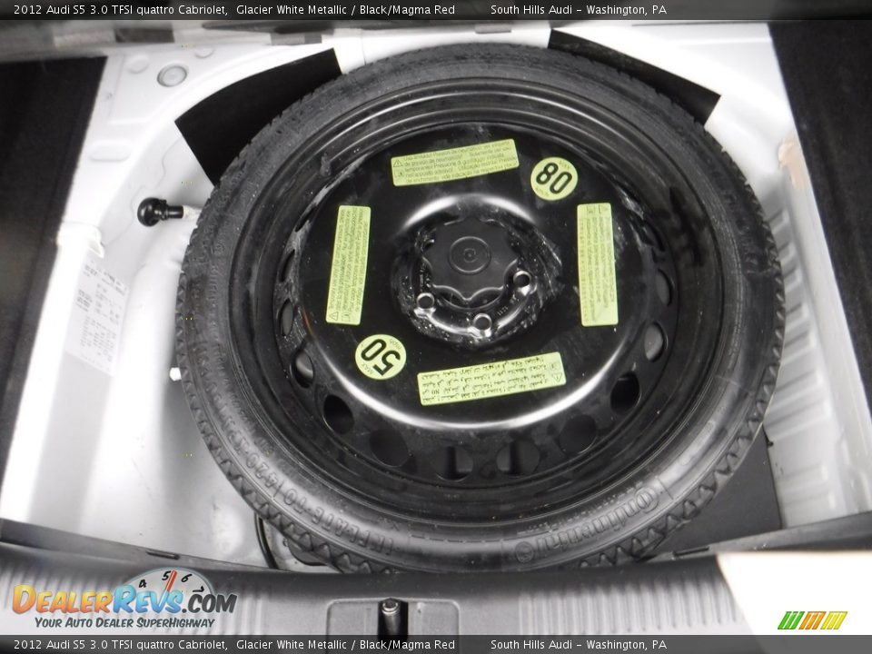2012 Audi S5 3.0 TFSI quattro Cabriolet Glacier White Metallic / Black/Magma Red Photo #35