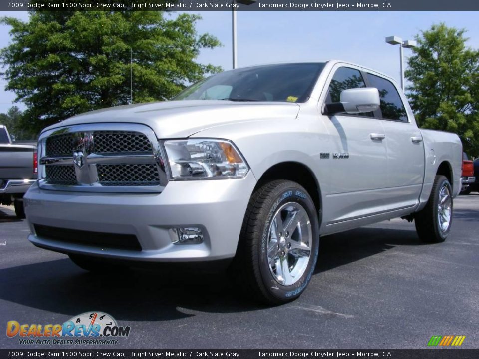 2009 Dodge Ram 1500 Sport Crew Cab Bright Silver Metallic / Dark Slate Gray Photo #1