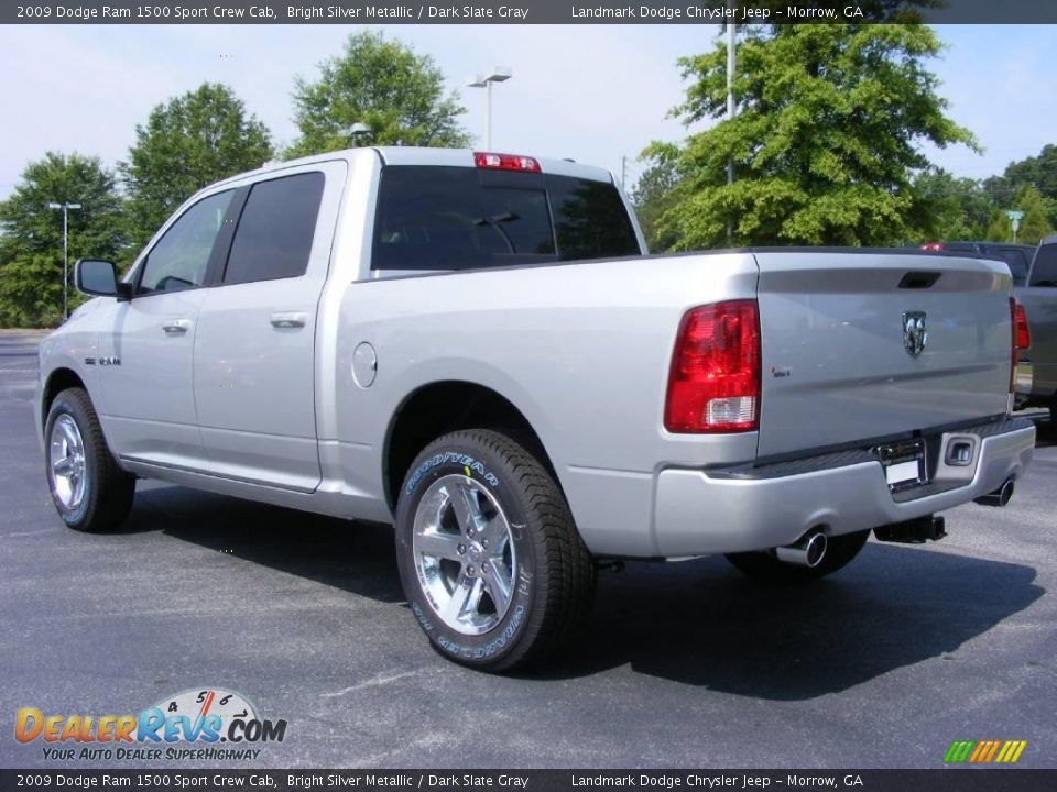 2009 Dodge Ram 1500 Sport Crew Cab Bright Silver Metallic / Dark Slate Gray Photo #2