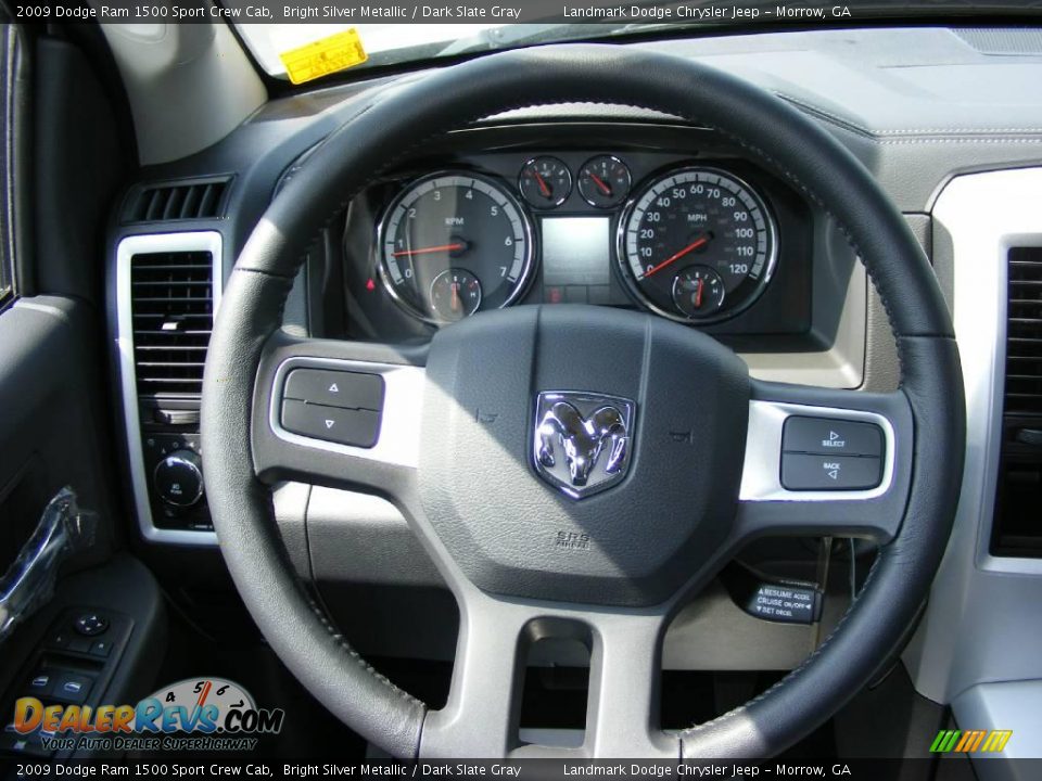 2009 Dodge Ram 1500 Sport Crew Cab Bright Silver Metallic / Dark Slate Gray Photo #10