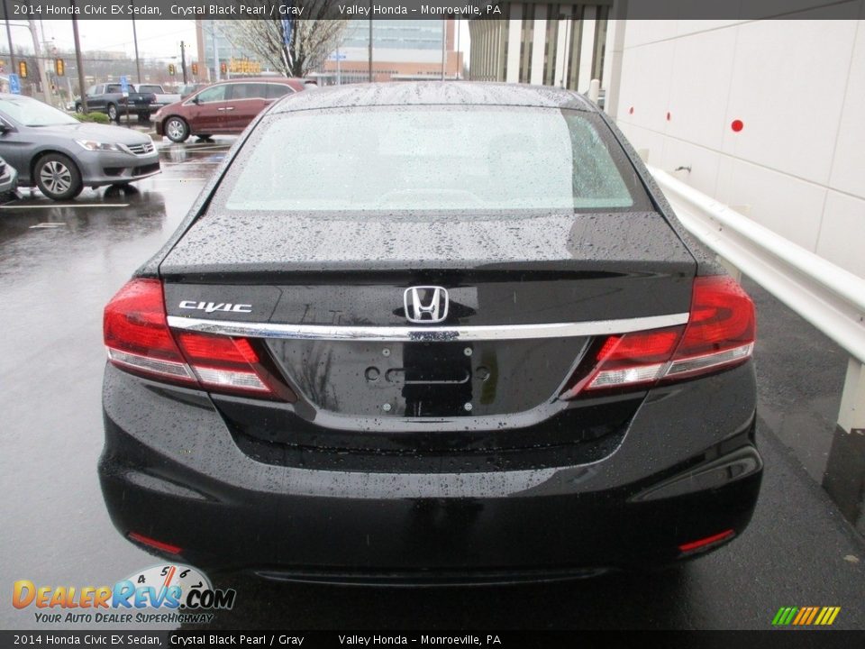 2014 Honda Civic EX Sedan Crystal Black Pearl / Gray Photo #5