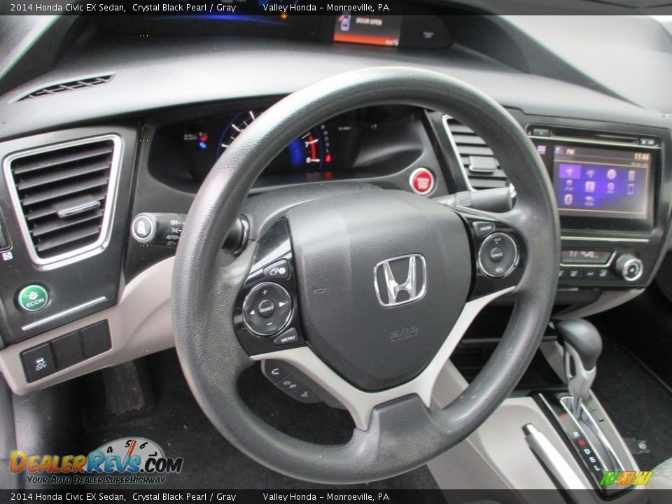 2014 Honda Civic EX Sedan Crystal Black Pearl / Gray Photo #14