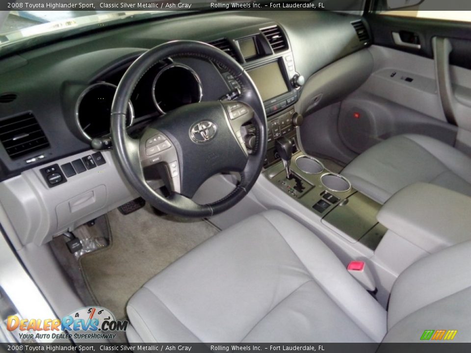 Ash Gray Interior - 2008 Toyota Highlander Sport Photo #35