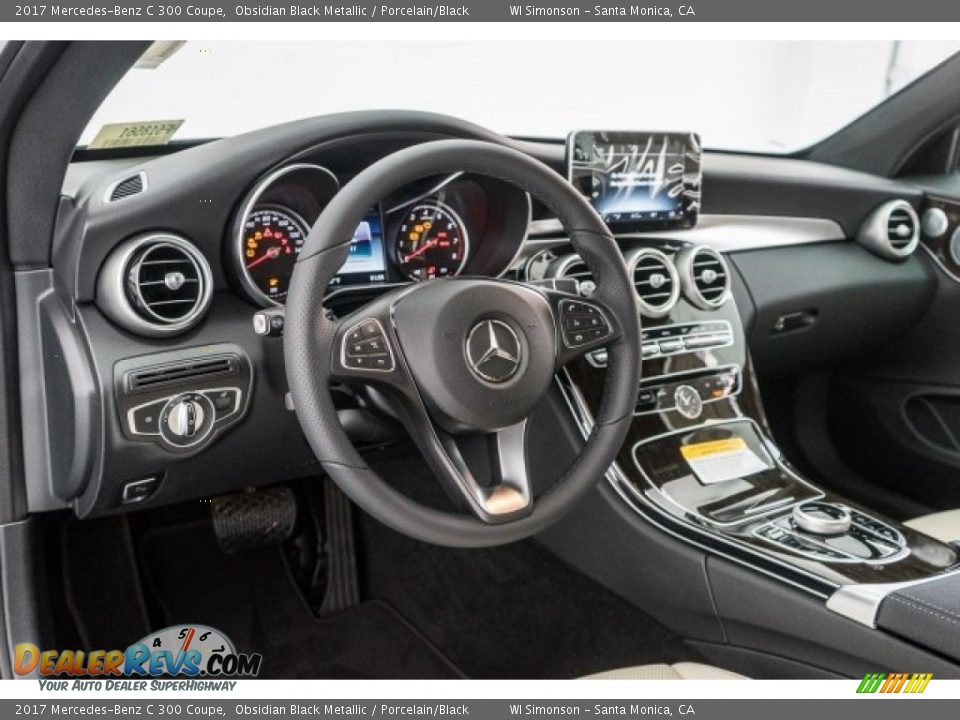 2017 Mercedes-Benz C 300 Coupe Obsidian Black Metallic / Porcelain/Black Photo #5