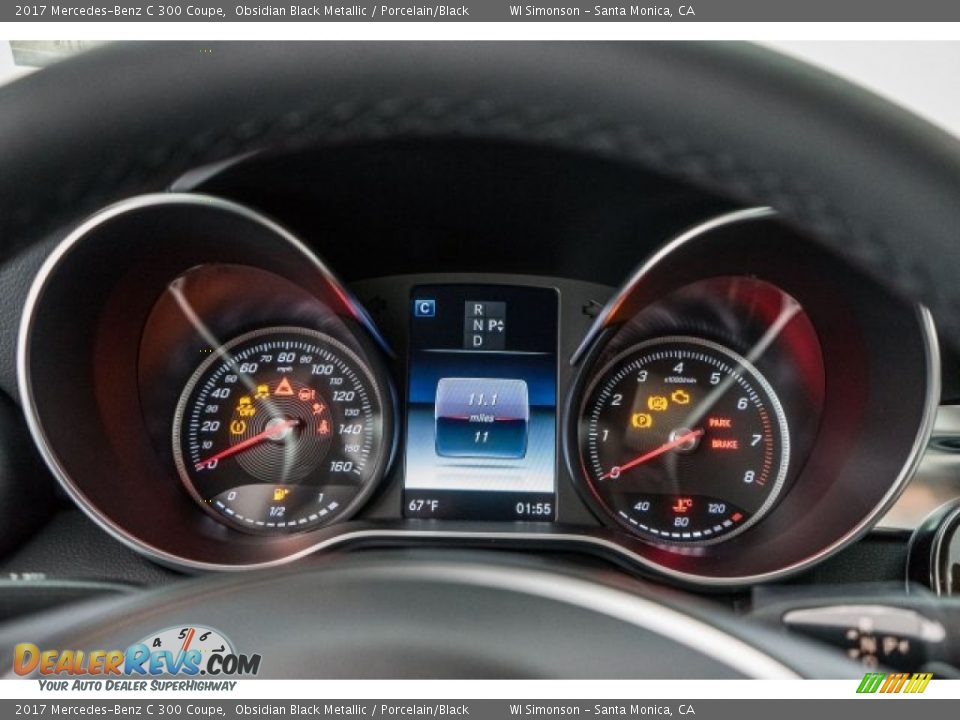 2017 Mercedes-Benz C 300 Coupe Obsidian Black Metallic / Porcelain/Black Photo #7