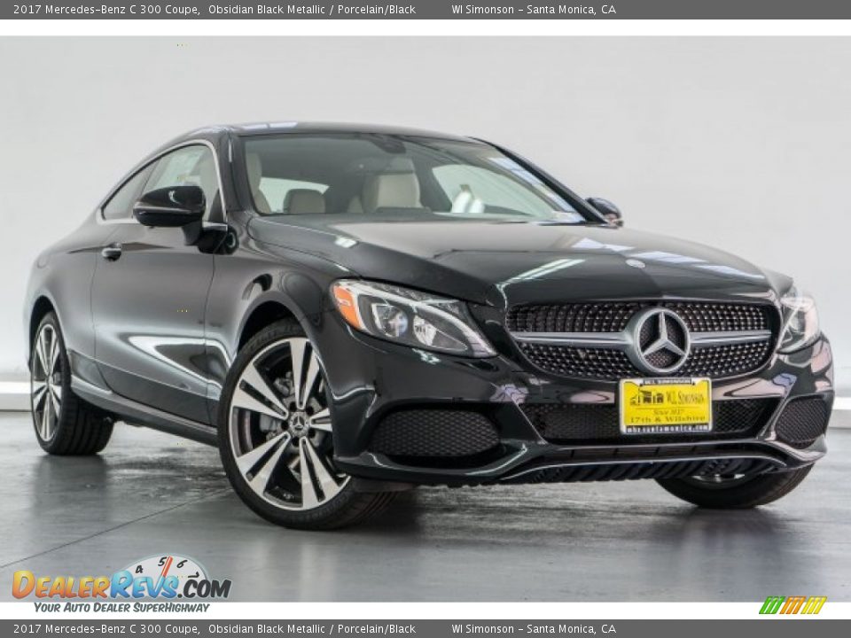2017 Mercedes-Benz C 300 Coupe Obsidian Black Metallic / Porcelain/Black Photo #12