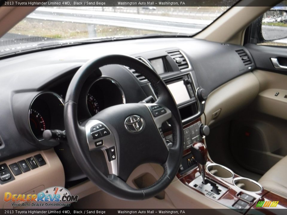 2013 Toyota Highlander Limited 4WD Black / Sand Beige Photo #13