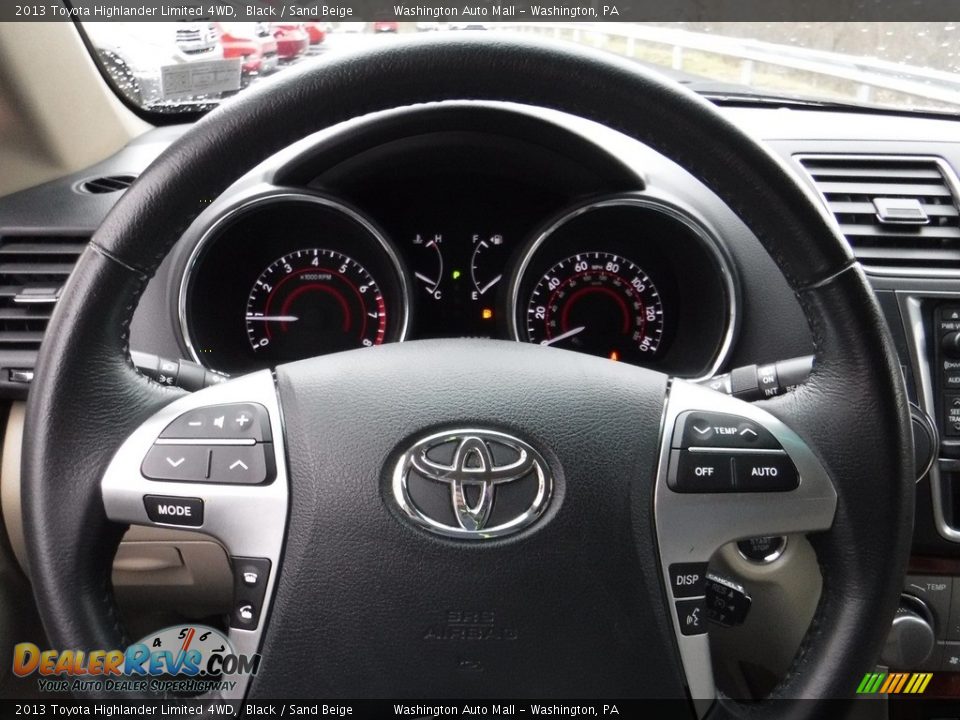 2013 Toyota Highlander Limited 4WD Black / Sand Beige Photo #21