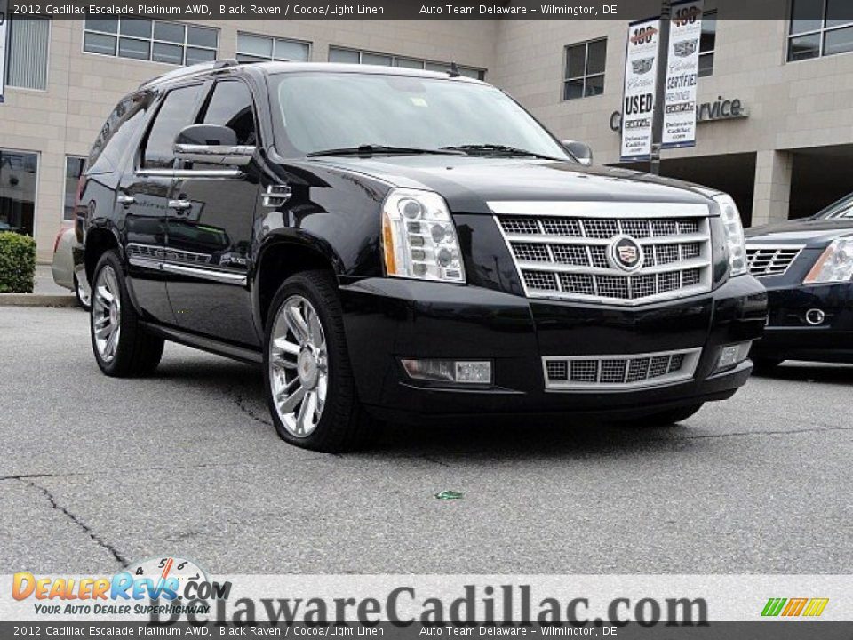 2012 Cadillac Escalade Platinum AWD Black Raven / Cocoa/Light Linen Photo #1