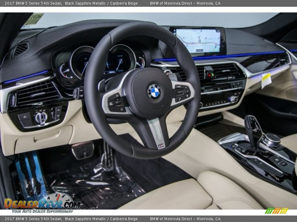 2017 BMW 5 Series 540i Sedan Black Sapphire Metallic / Canberra Beige Photo #6