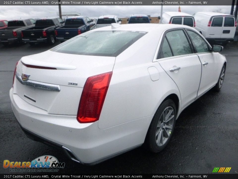 2017 Cadillac CTS Luxury AWD Crystal White Tricoat / Very Light Cashmere w/Jet Black Accents Photo #8