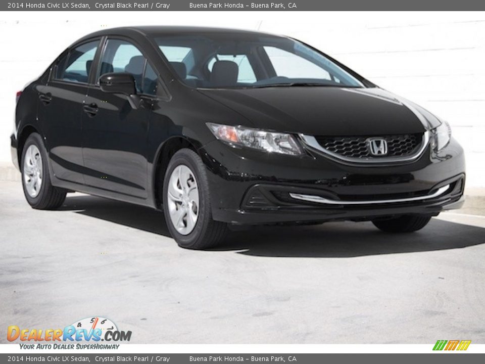 2014 Honda Civic LX Sedan Crystal Black Pearl / Gray Photo #1