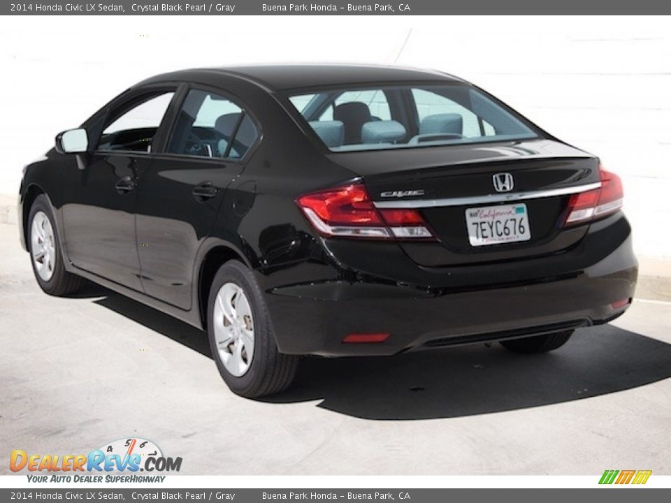 2014 Honda Civic LX Sedan Crystal Black Pearl / Gray Photo #2