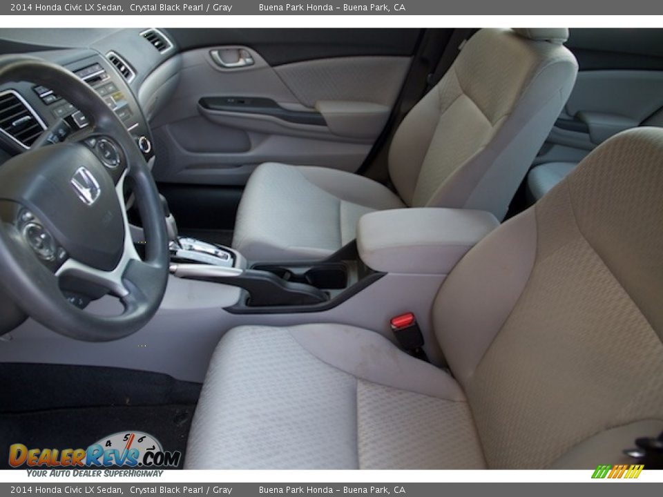 2014 Honda Civic LX Sedan Crystal Black Pearl / Gray Photo #3