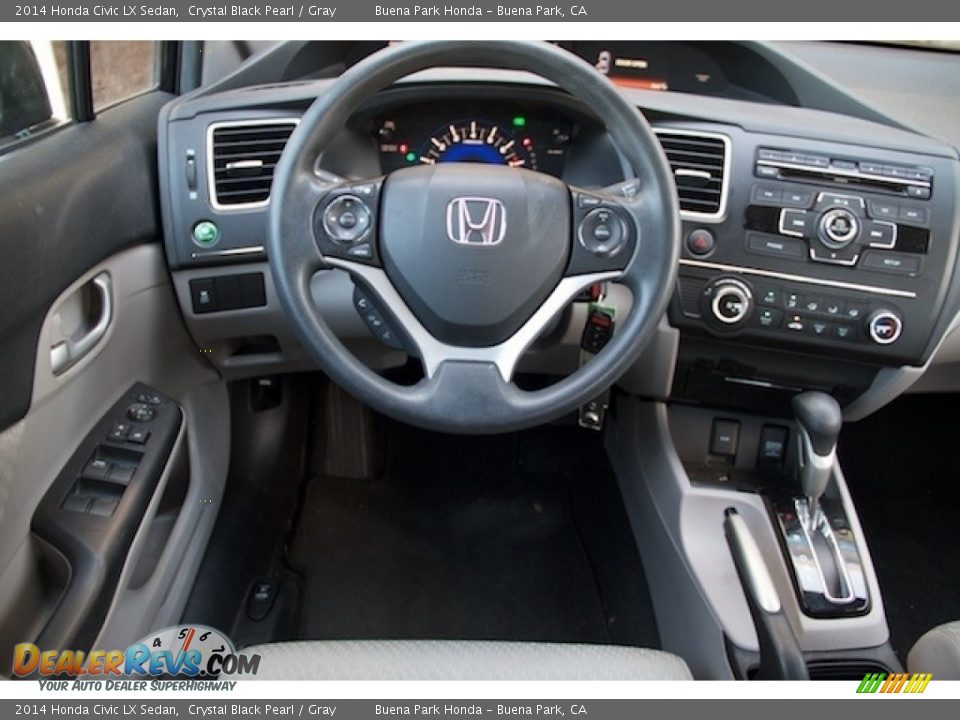 2014 Honda Civic LX Sedan Crystal Black Pearl / Gray Photo #5