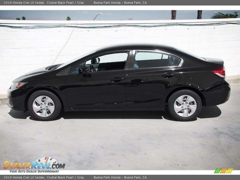 2014 Honda Civic LX Sedan Crystal Black Pearl / Gray Photo #8