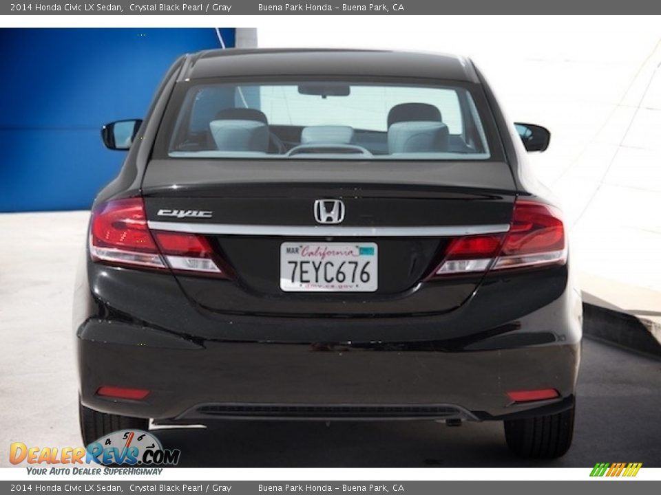 2014 Honda Civic LX Sedan Crystal Black Pearl / Gray Photo #9