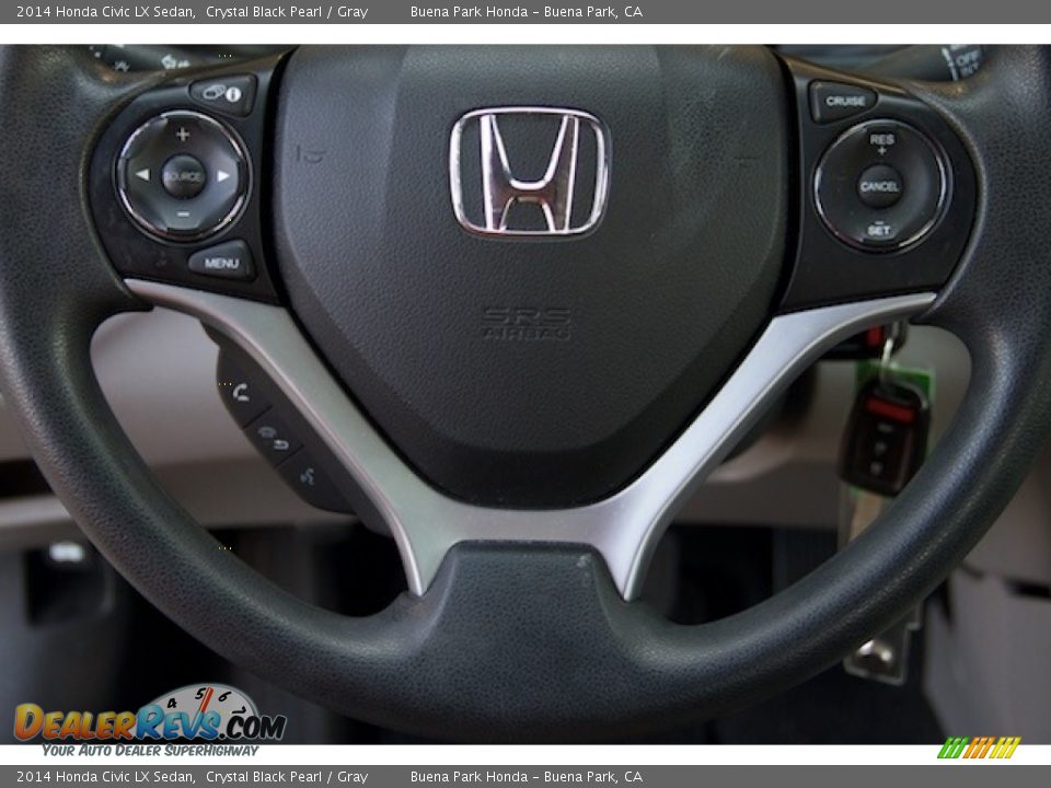 2014 Honda Civic LX Sedan Crystal Black Pearl / Gray Photo #11