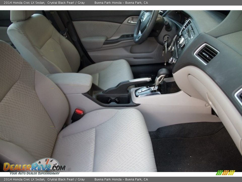 2014 Honda Civic LX Sedan Crystal Black Pearl / Gray Photo #16