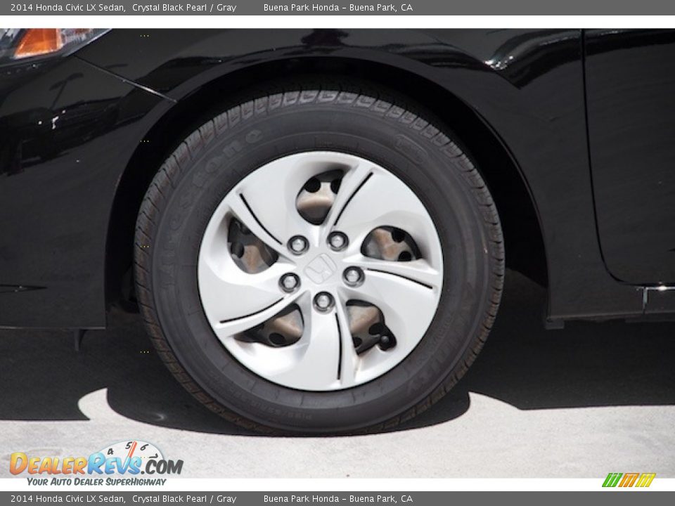 2014 Honda Civic LX Sedan Crystal Black Pearl / Gray Photo #25
