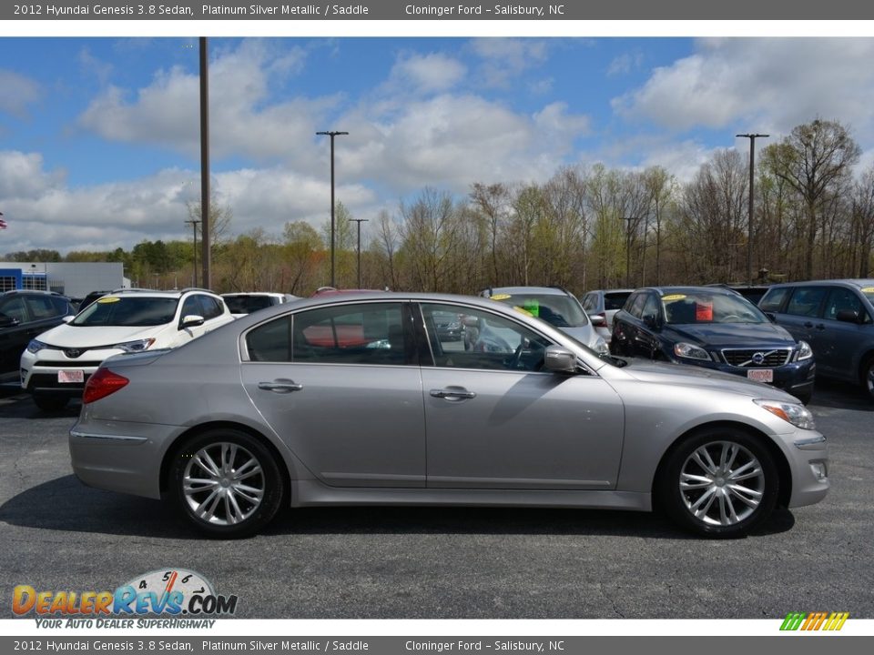 2012 Hyundai Genesis 3.8 Sedan Platinum Silver Metallic / Saddle Photo #2
