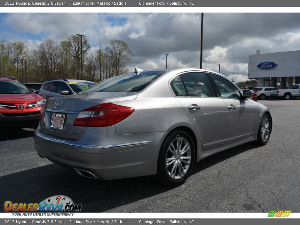 2012 Hyundai Genesis 3.8 Sedan Platinum Silver Metallic / Saddle Photo #3