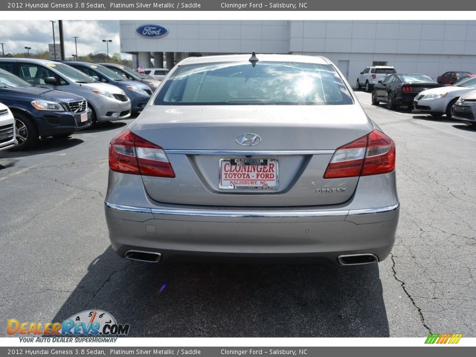 2012 Hyundai Genesis 3.8 Sedan Platinum Silver Metallic / Saddle Photo #4