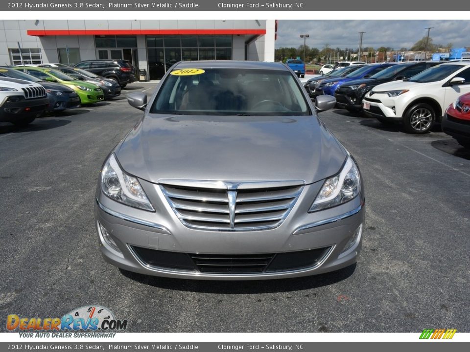 2012 Hyundai Genesis 3.8 Sedan Platinum Silver Metallic / Saddle Photo #7