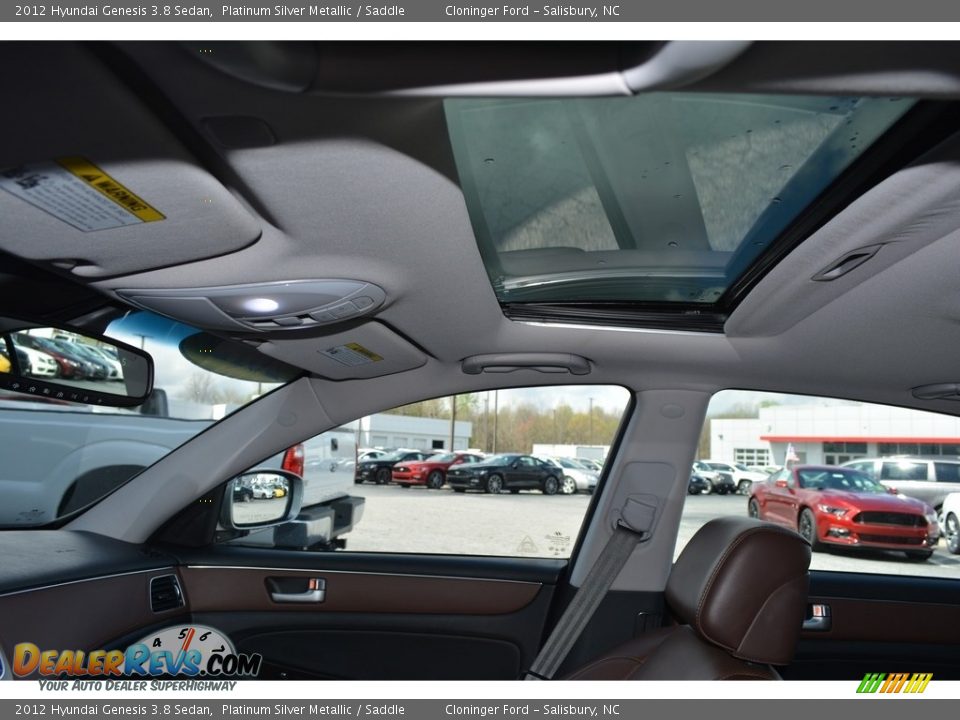 2012 Hyundai Genesis 3.8 Sedan Platinum Silver Metallic / Saddle Photo #10