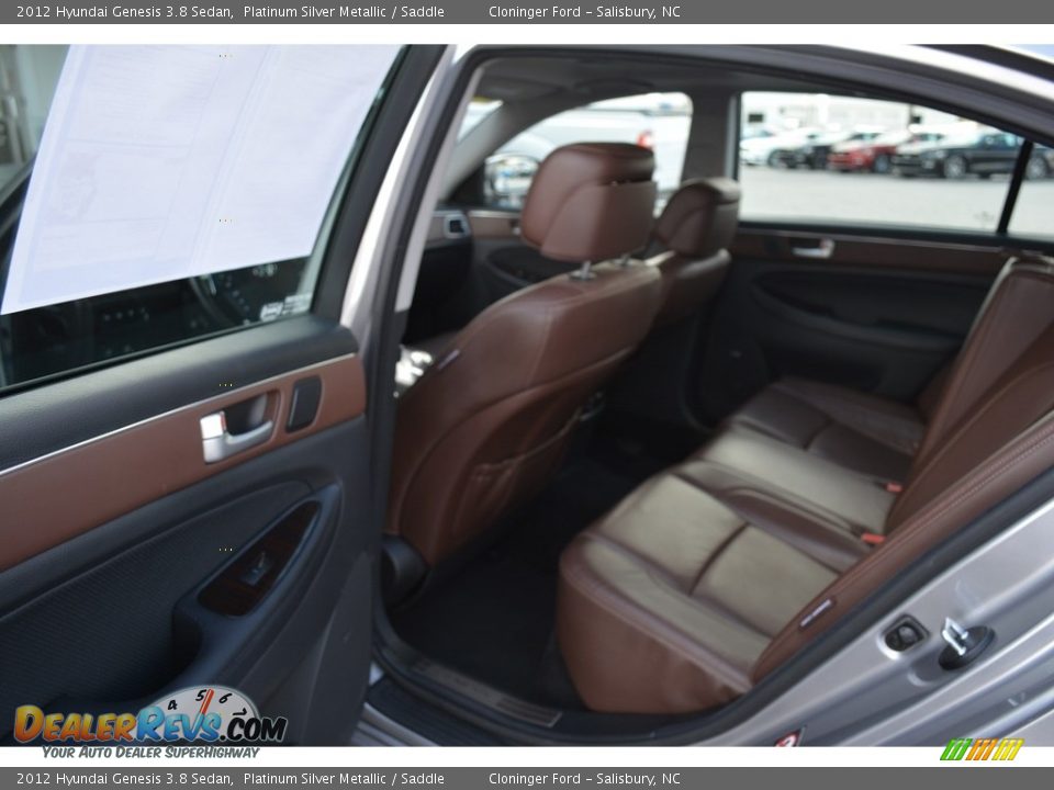 2012 Hyundai Genesis 3.8 Sedan Platinum Silver Metallic / Saddle Photo #12