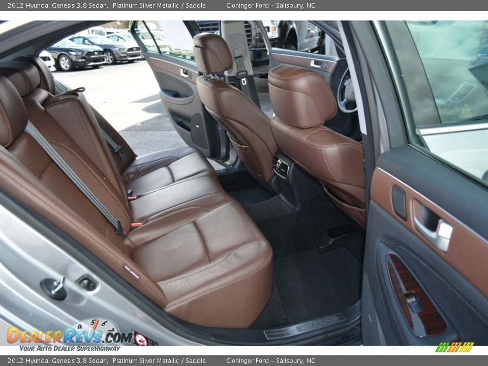 2012 Hyundai Genesis 3.8 Sedan Platinum Silver Metallic / Saddle Photo #14