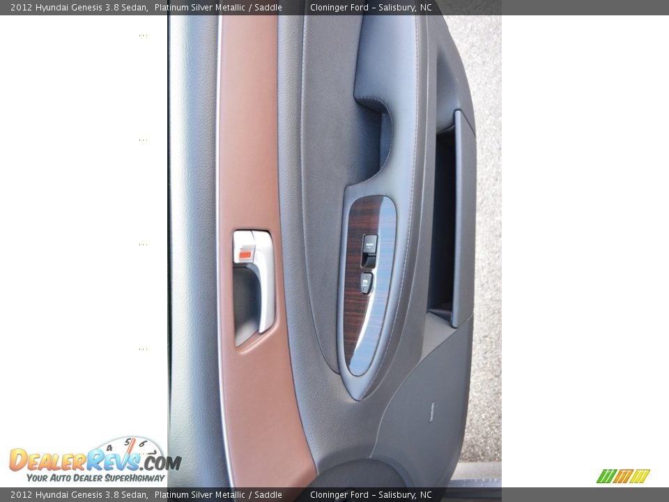 2012 Hyundai Genesis 3.8 Sedan Platinum Silver Metallic / Saddle Photo #15