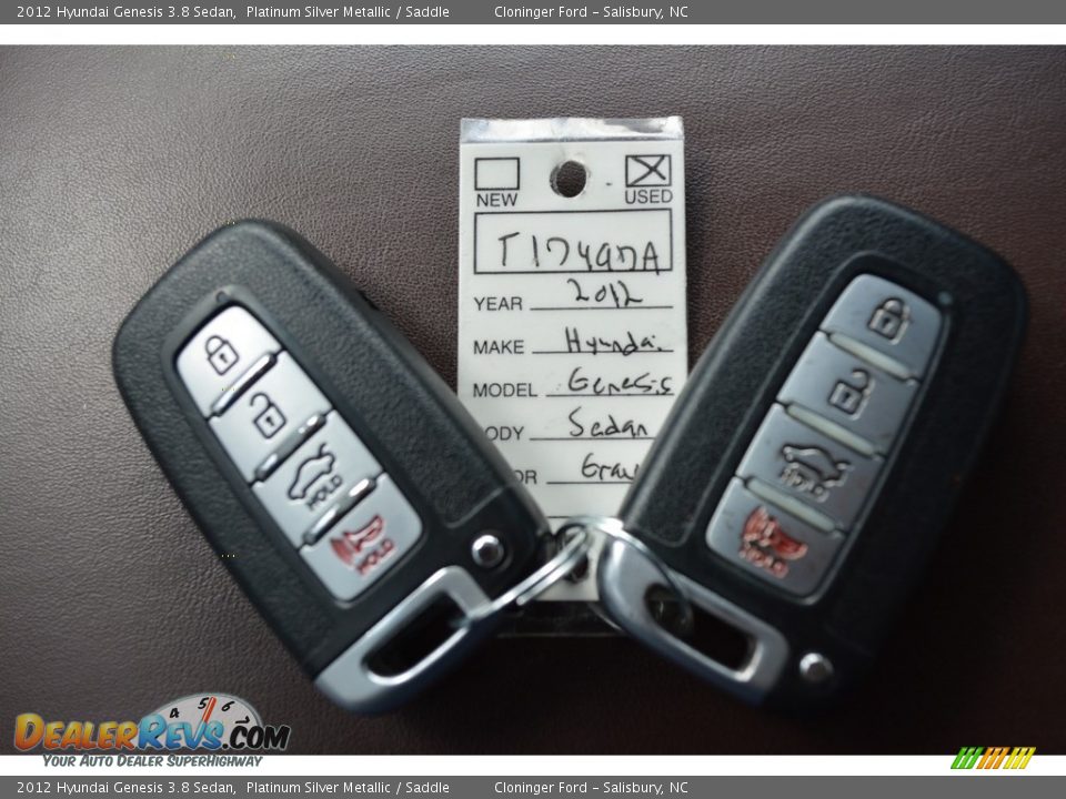 2012 Hyundai Genesis 3.8 Sedan Platinum Silver Metallic / Saddle Photo #29