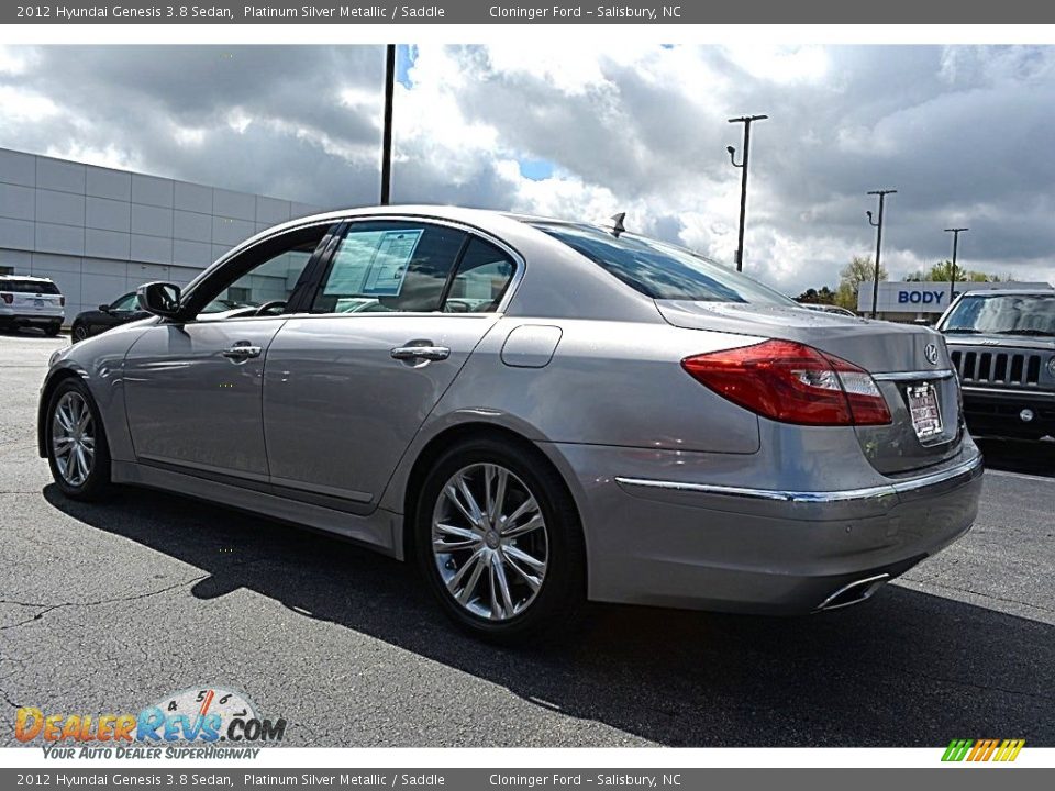 2012 Hyundai Genesis 3.8 Sedan Platinum Silver Metallic / Saddle Photo #30