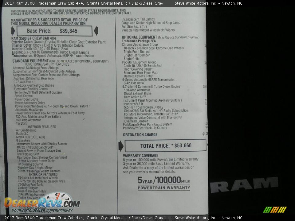 2017 Ram 3500 Tradesman Crew Cab 4x4 Granite Crystal Metallic / Black/Diesel Gray Photo #28