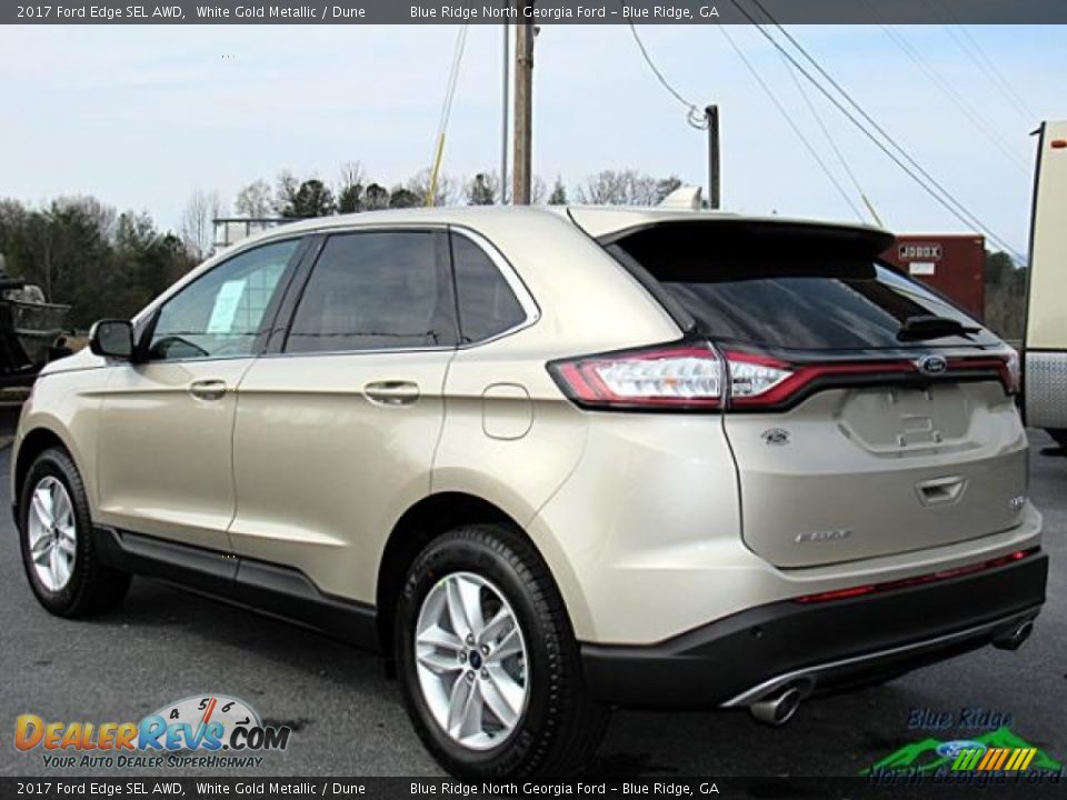 2017 Ford Edge SEL AWD White Gold Metallic / Dune Photo #3