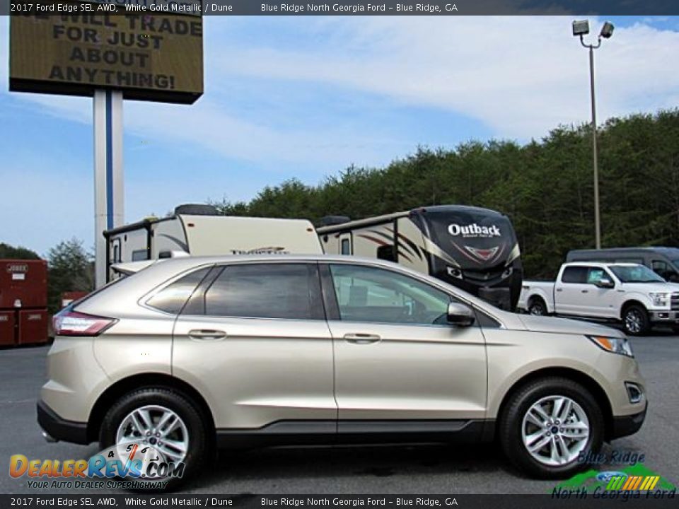 2017 Ford Edge SEL AWD White Gold Metallic / Dune Photo #6