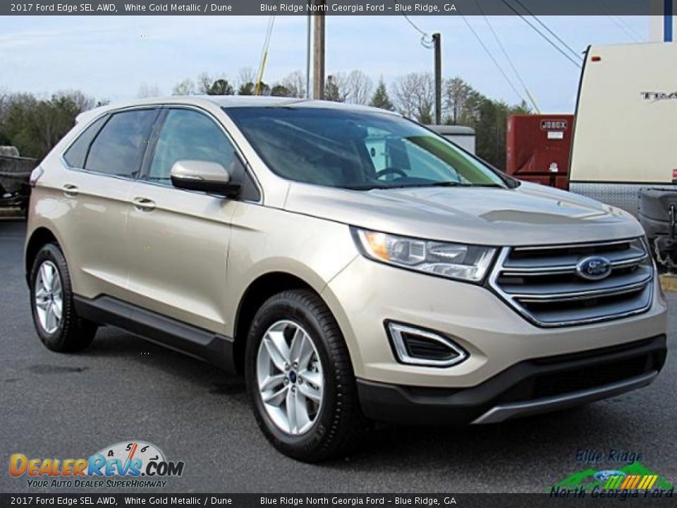 2017 Ford Edge SEL AWD White Gold Metallic / Dune Photo #7