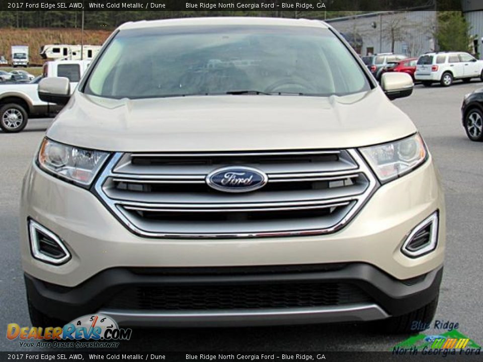 2017 Ford Edge SEL AWD White Gold Metallic / Dune Photo #8