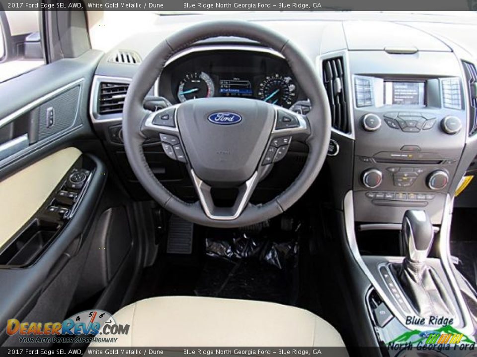 2017 Ford Edge SEL AWD White Gold Metallic / Dune Photo #17