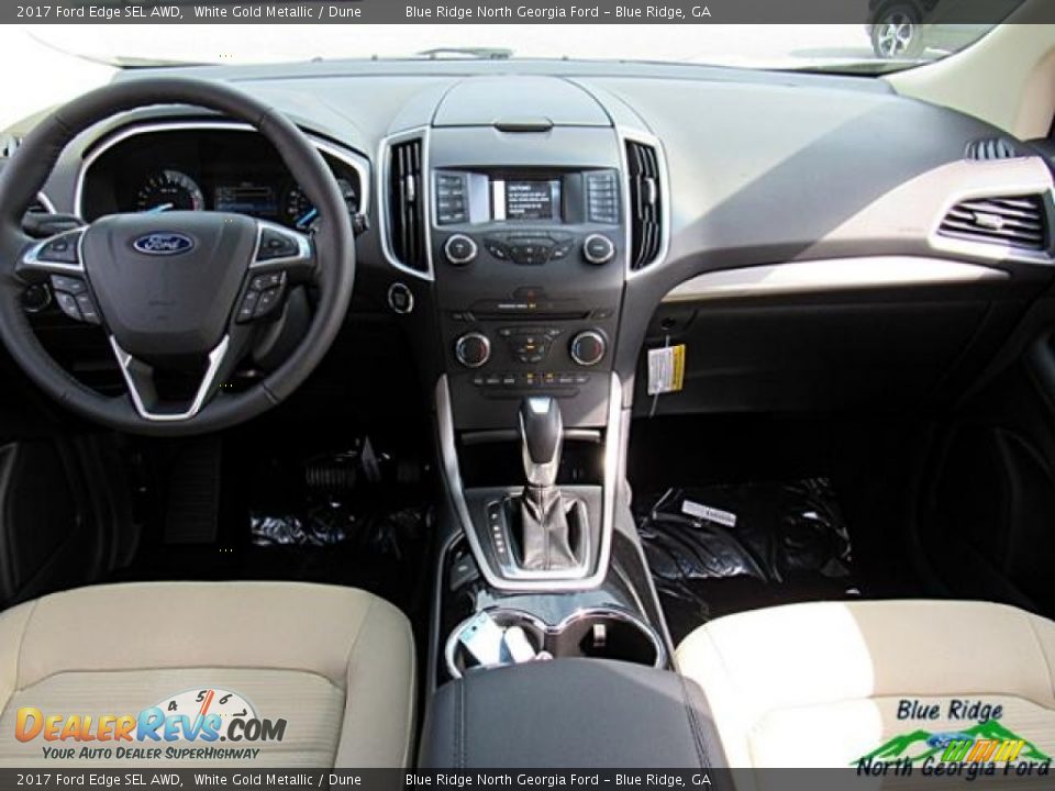 2017 Ford Edge SEL AWD White Gold Metallic / Dune Photo #18