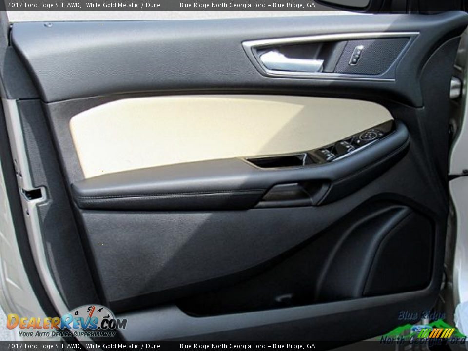 2017 Ford Edge SEL AWD White Gold Metallic / Dune Photo #27