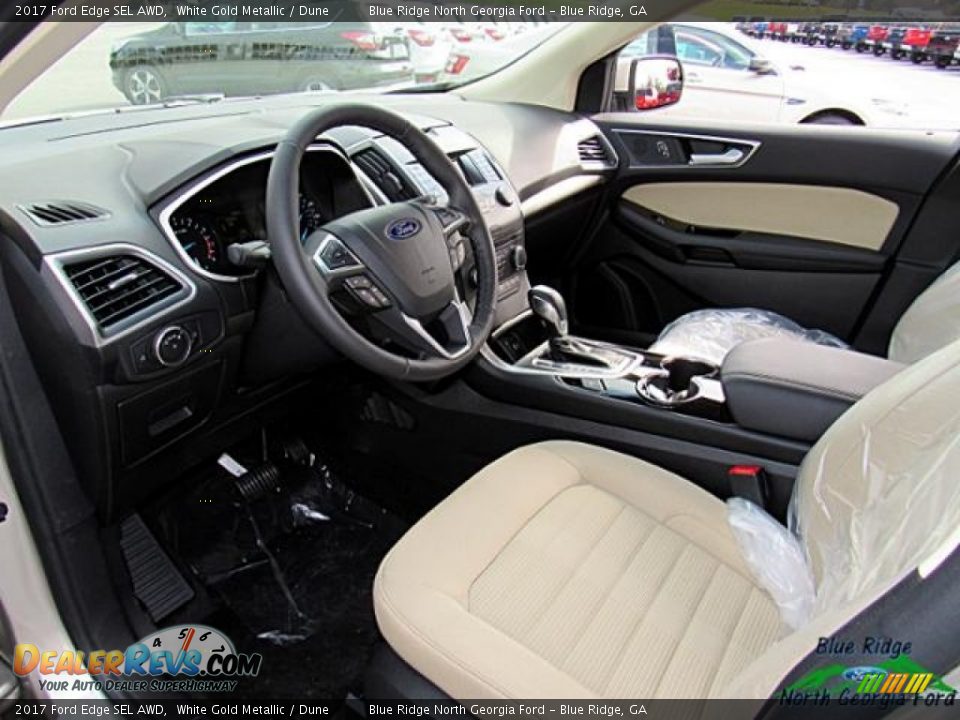2017 Ford Edge SEL AWD White Gold Metallic / Dune Photo #28
