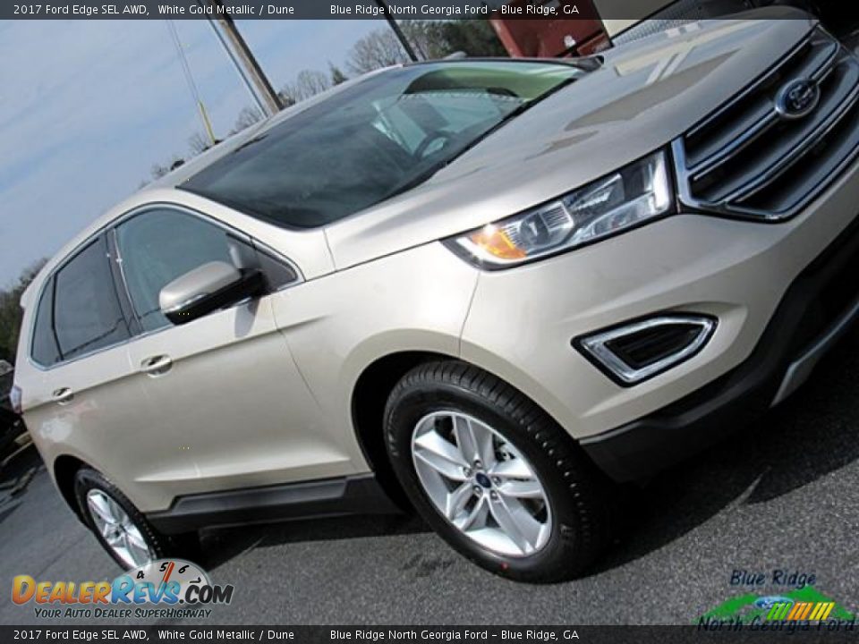 2017 Ford Edge SEL AWD White Gold Metallic / Dune Photo #33